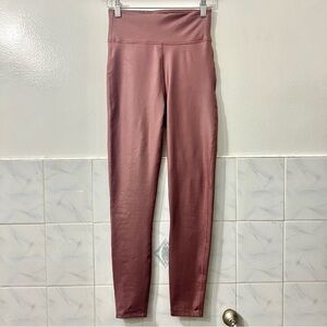 Abercrombie & Fitch High Rise Stretch Leggings S Metallic Pink Mauve Athleisure